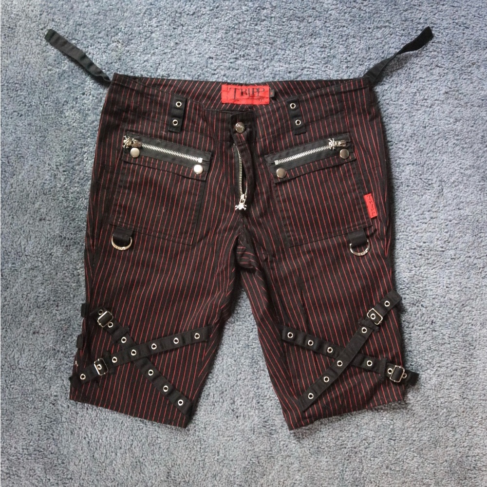 Vintage Tripp NYC Black and Red Striped Capri